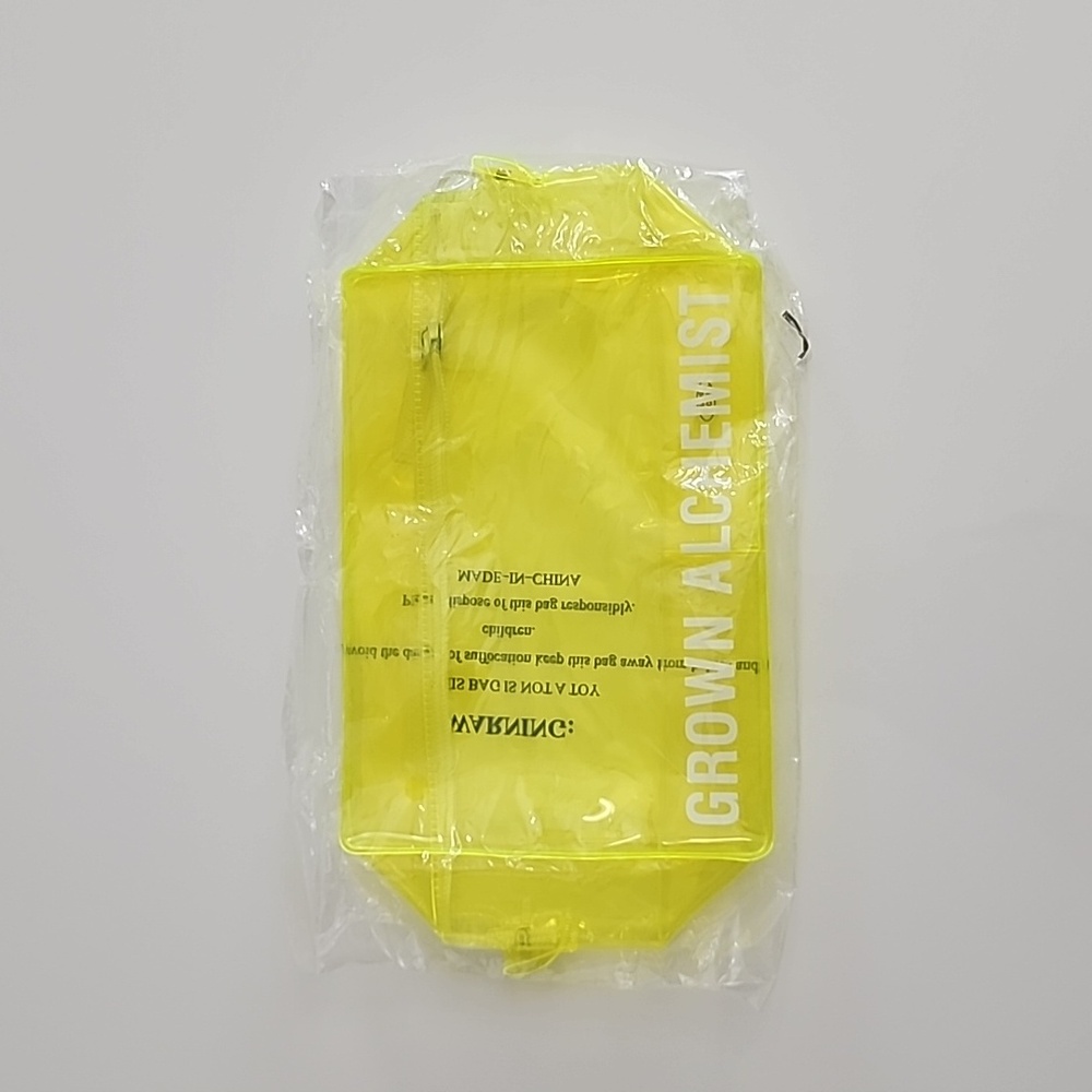 Grown Alchemist Neon Yellow PVC Makeup Bag with Zipper NWT